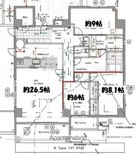 C.P.主税町レジデンス【1301号室】の間取り
