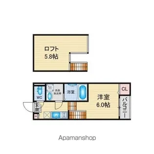 ハーモニーテラス上小田井Ⅴ【102号室】の間取り