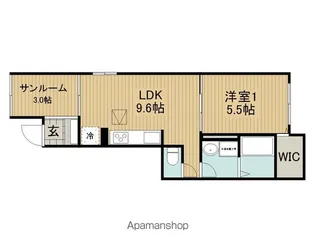 ルーチェテラス B【1階】の間取り