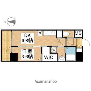1DKの間取り画像