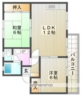 アンビシャス・キシB棟【1階】の間取り
