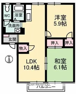 フレグランス飯山 D棟【2階】の間取り