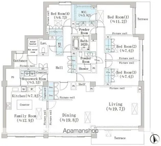 マリックス島津山【1階】の間取り