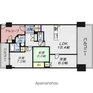 リーデンススクエア大津におの浜【1005号室】の間取り