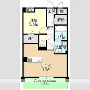 フェリオ新西【5階】の間取り