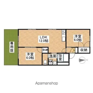 ピューラ13【105号室】の間取り