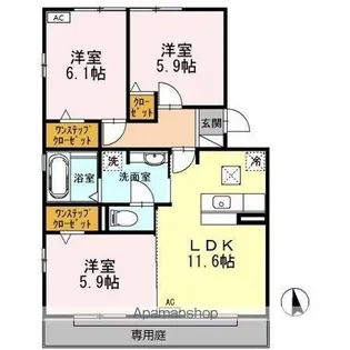 セジュール・ベル【1階】の間取り