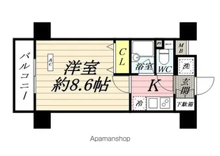 スパシエベルタ横浜【5階】の間取り
