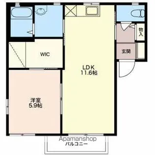 ディアスミナミA・B【A101号室】の間取り