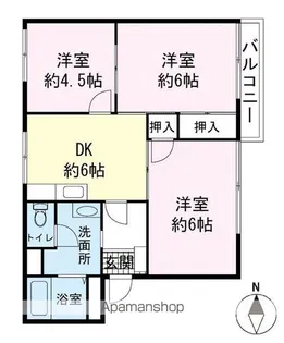 フレグランス南大岡【2階】の間取り