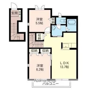 グレースコート【201号室】の間取り