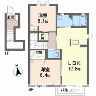プルミエボヌール【2階】の間取り