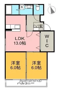 東山ハイツ【4階】の間取り