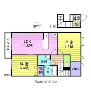 ヴィラーチェ堀西【2階】の間取り