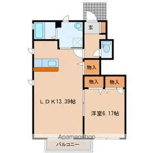 カーサアズーリ【1階】の間取り