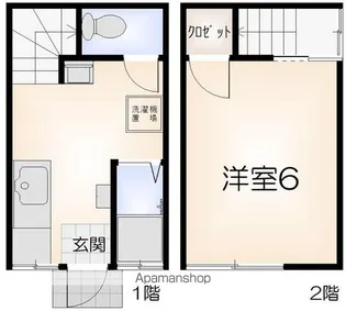 上地荘 4号棟【6号室】の間取り