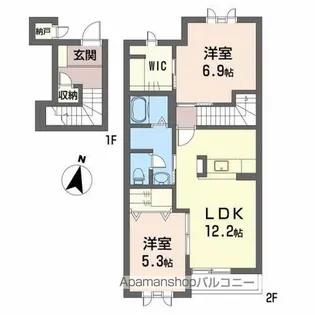 グリーンハウスA棟【2階】の間取り