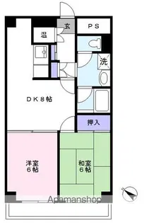 ビューパレス美野里【2階】の間取り