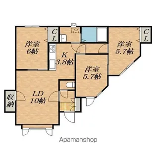 グランドール木野【1階】の間取り