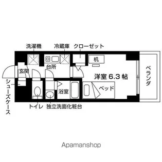 エスリードカレッジゲート南草津【6階】の間取り