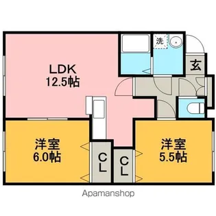 ホーリーコート菊水【502号室】の間取り