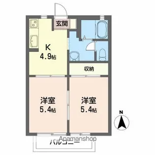 レジデンス岡ノ城【1階】の間取り