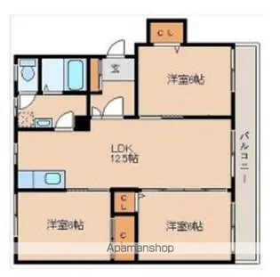 ハッピーライフ観世【3階】の間取り
