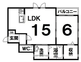 仮称)南浜町6番アパート【3階】の間取り