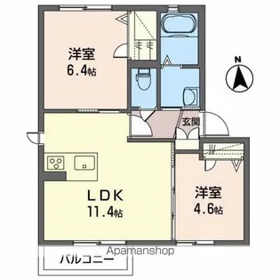 シャーメゾン ソラティオ【2階】の間取り