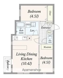 GRAN PASEO 池尻大橋【4階】の間取り