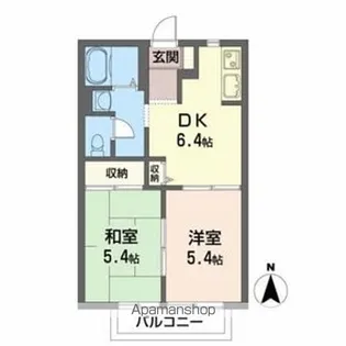 ロイヤルバレーB【1階】の間取り