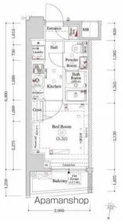 OMNIA横濱阪東橋【6階】の間取り