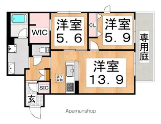 メゾンエディアン新金岡【1階】の間取り