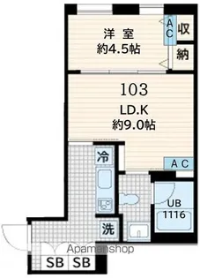 FULLEA恵比寿【-1階】の間取り