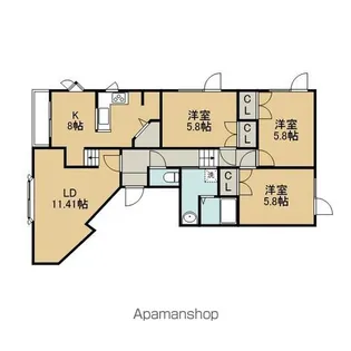 アピアーノB【202号室】の間取り