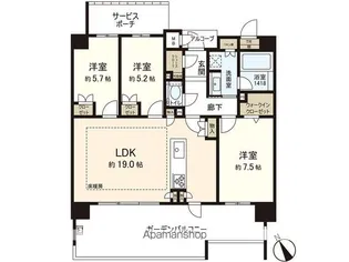 アイランドシティ ザ・ガーデンV−1【5階】の間取り