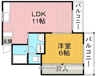ラタンアパートメントⅠ【2階】の間取り
