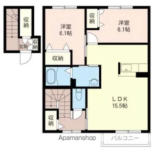 サンドミールB【202号室号室】の間取り