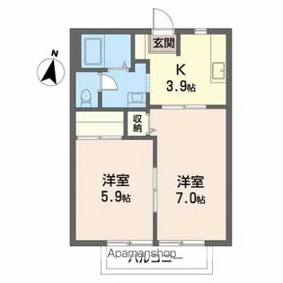 コーポ・フォーレストⅠ【2階】の間取り