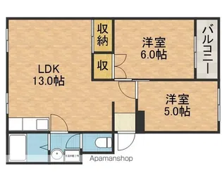 大建コーポ千里丘 B棟【3階】の間取り