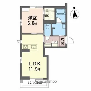 ベレオ鳴神【3階】の間取り