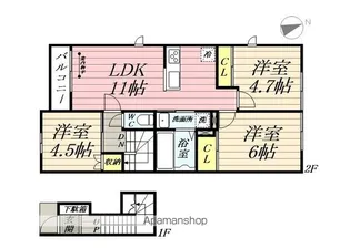 神奈川県横浜市栄区中野町【アパート】の間取り