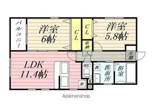 リバレイン【1階】の間取り