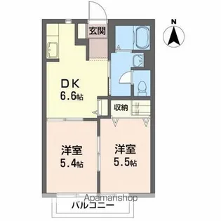 すずちくハイツ【2階】の間取り