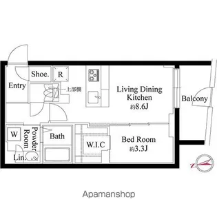 ルネサンスコート目黒南【1階】の間取り