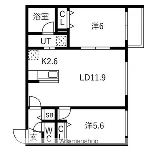 ライトベル新琴似【102号室】の間取り
