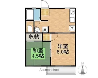 フローラル木花台1棟【202号室】の間取り