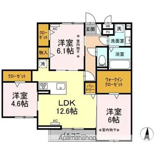 プラムフィールド【3階】の間取り