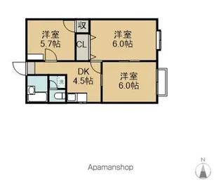 アルページュ【105号室】の間取り