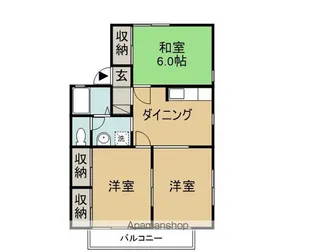 コーポ七ツ森【201号室】の間取り